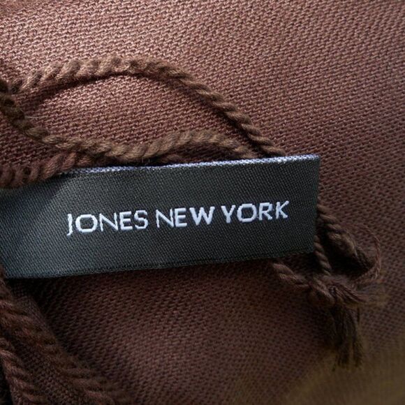 NWOT JONES NEW YORK Brown 100% Cotton Scarf/Wrap - Picture 5 of 10